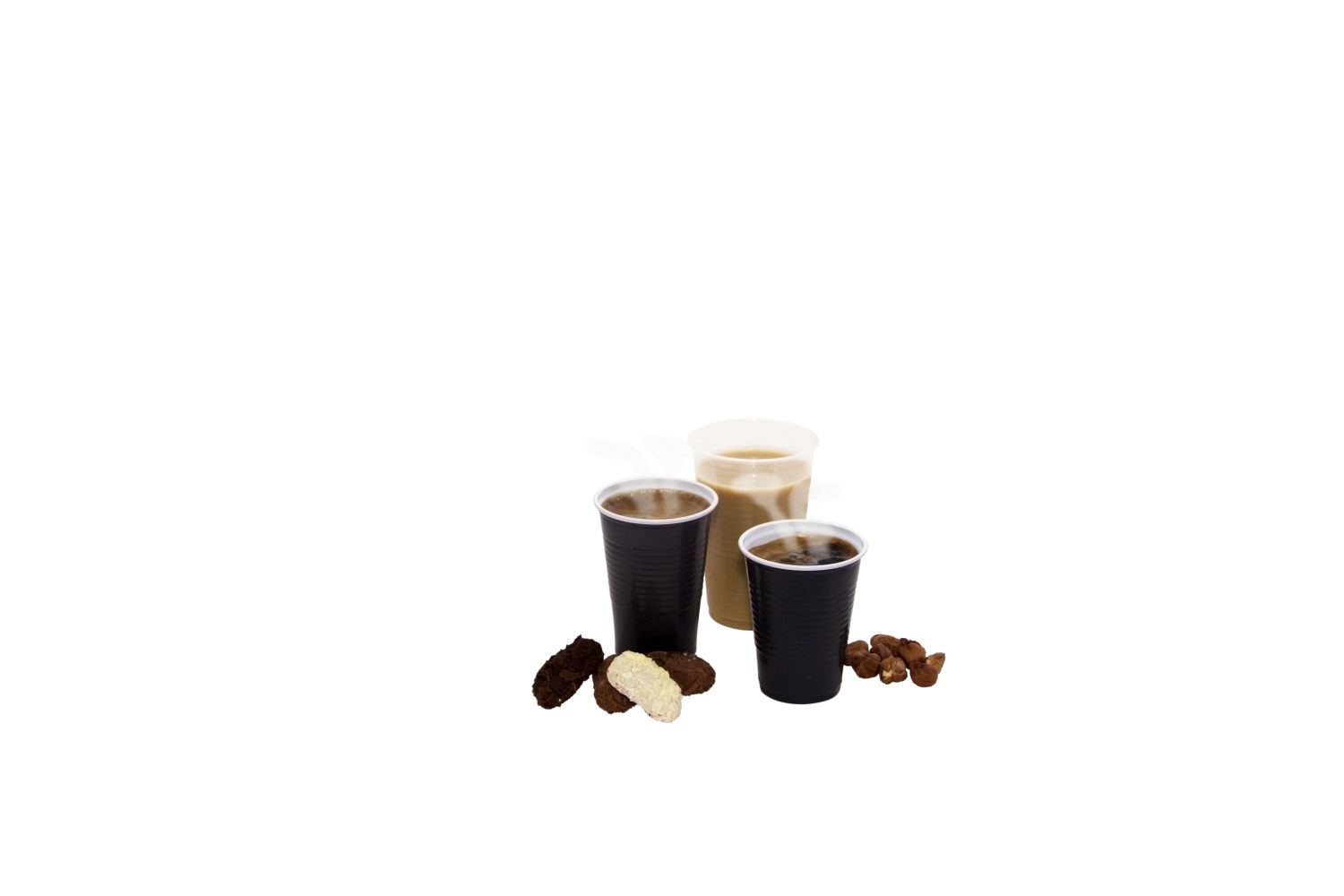 Kaffeebecher PP braun/weiss Ø 70 mm 180 ml, Packung mit 100 Stück