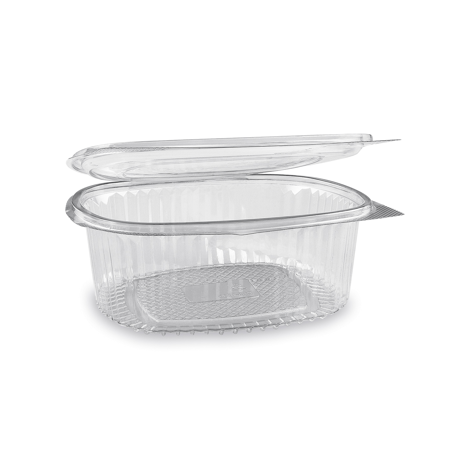Feinkostbecher (rPET) mit Deckel oval klar 1000ml Feinkostbecher (rPET) mit Deckel oval klar 1000ml