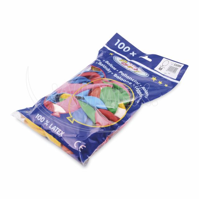 Luftballon aus Latex Ø 25 cm bunt gemischt, Packung mit 100 Stück