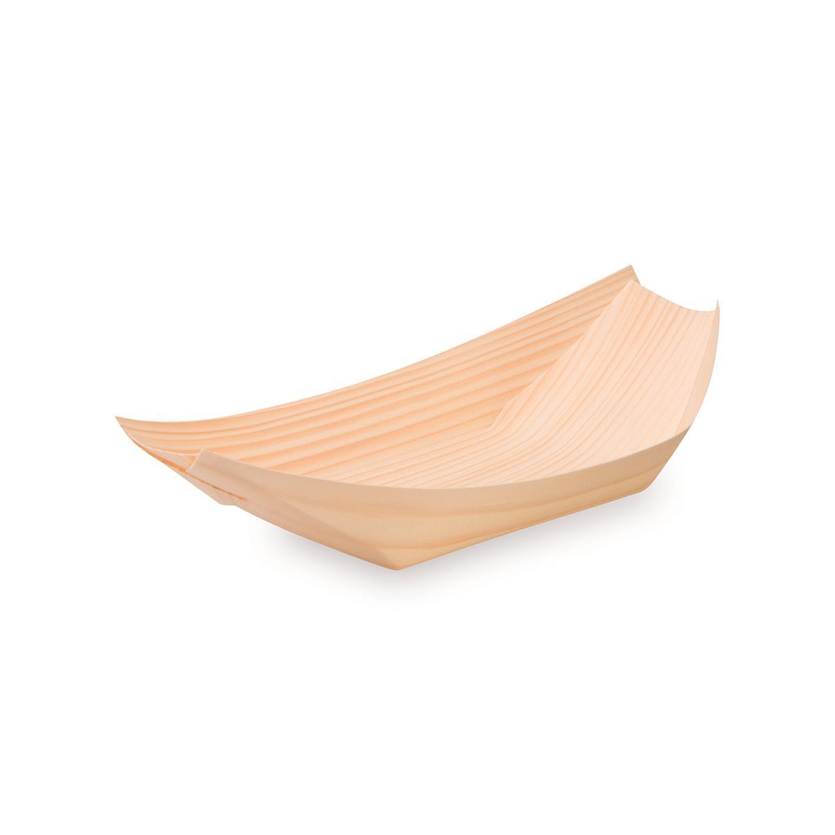 Fingerfood-Schale Holz FSC 100% Schiffchen 18 x 10,5 cm, Packung mit 100 Stück