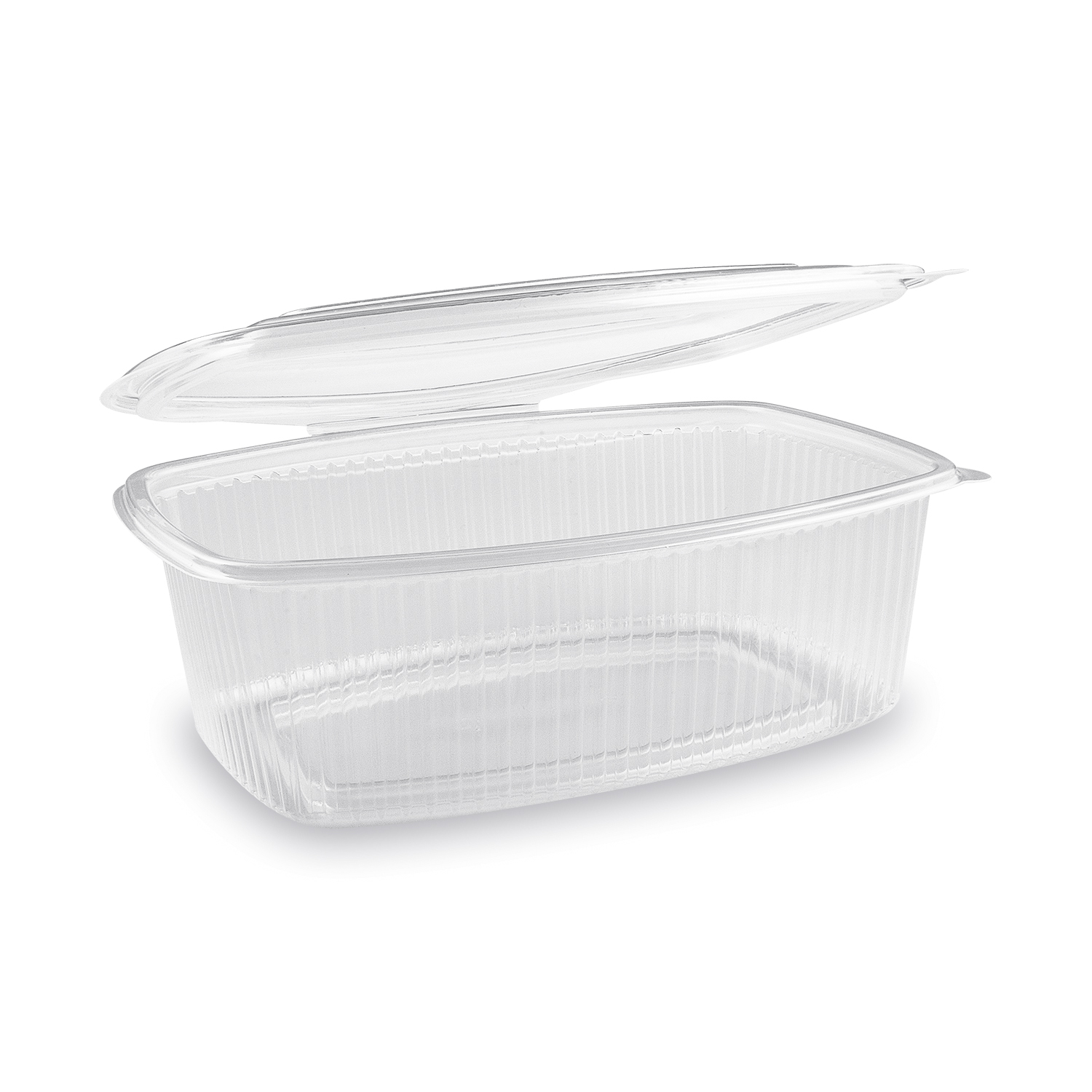 Feinkostbecher PP 2000 ml klar oval mit Deckel, Packung mit 25 Stück