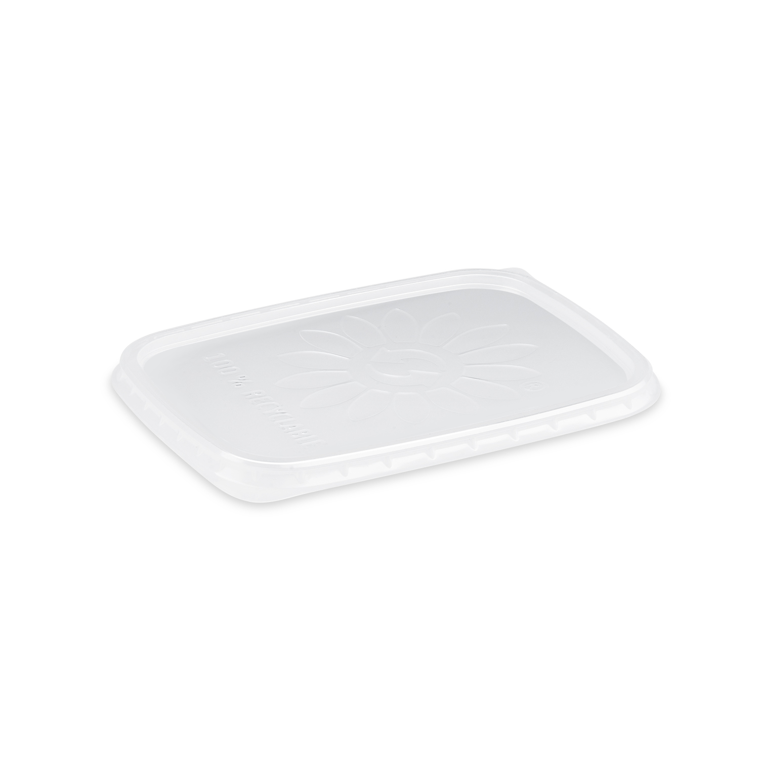 Deckel PP klar für Rechteckbecher 108 x 81 mm, Packung mit 100 Stück