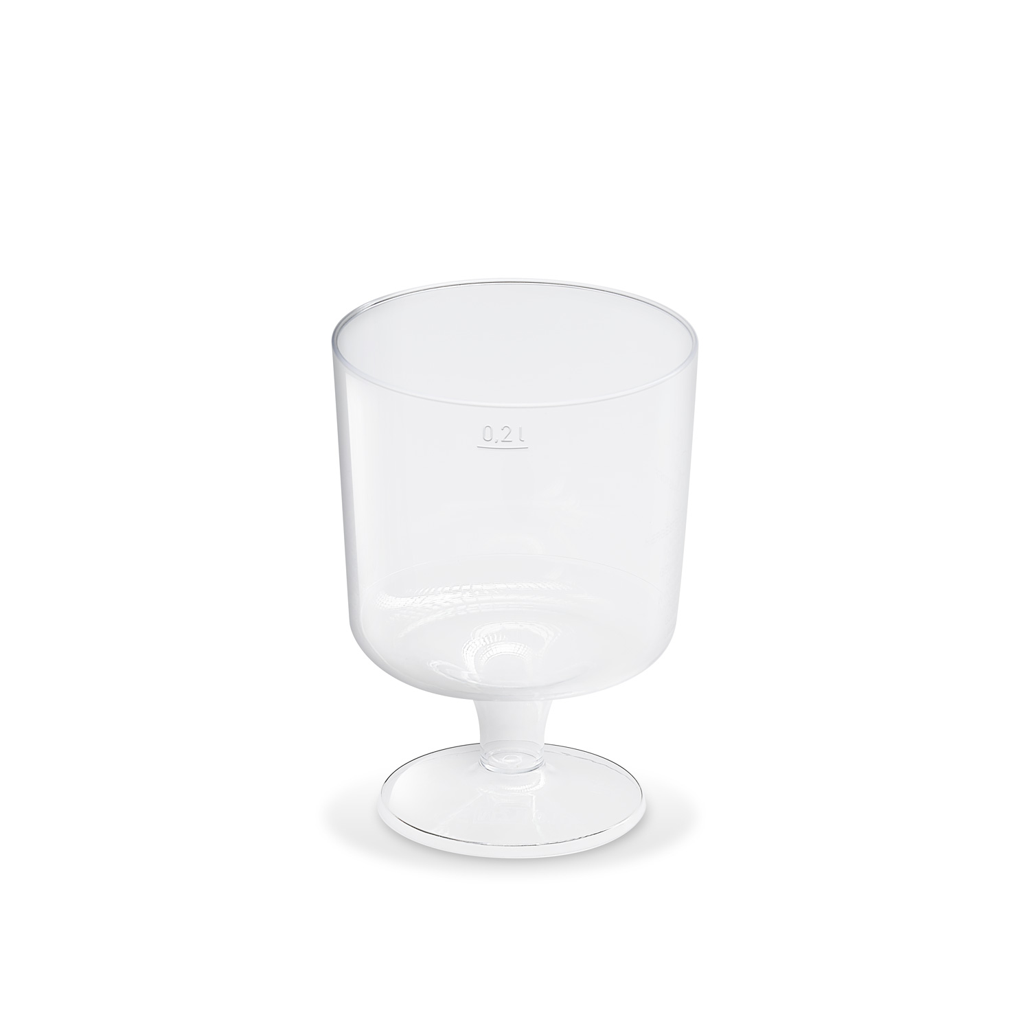 Trinkglas (PS) mit Fuß Ø72mm 0,2L Trinkglas (PS) mit Fuß Ø72mm 0,2L