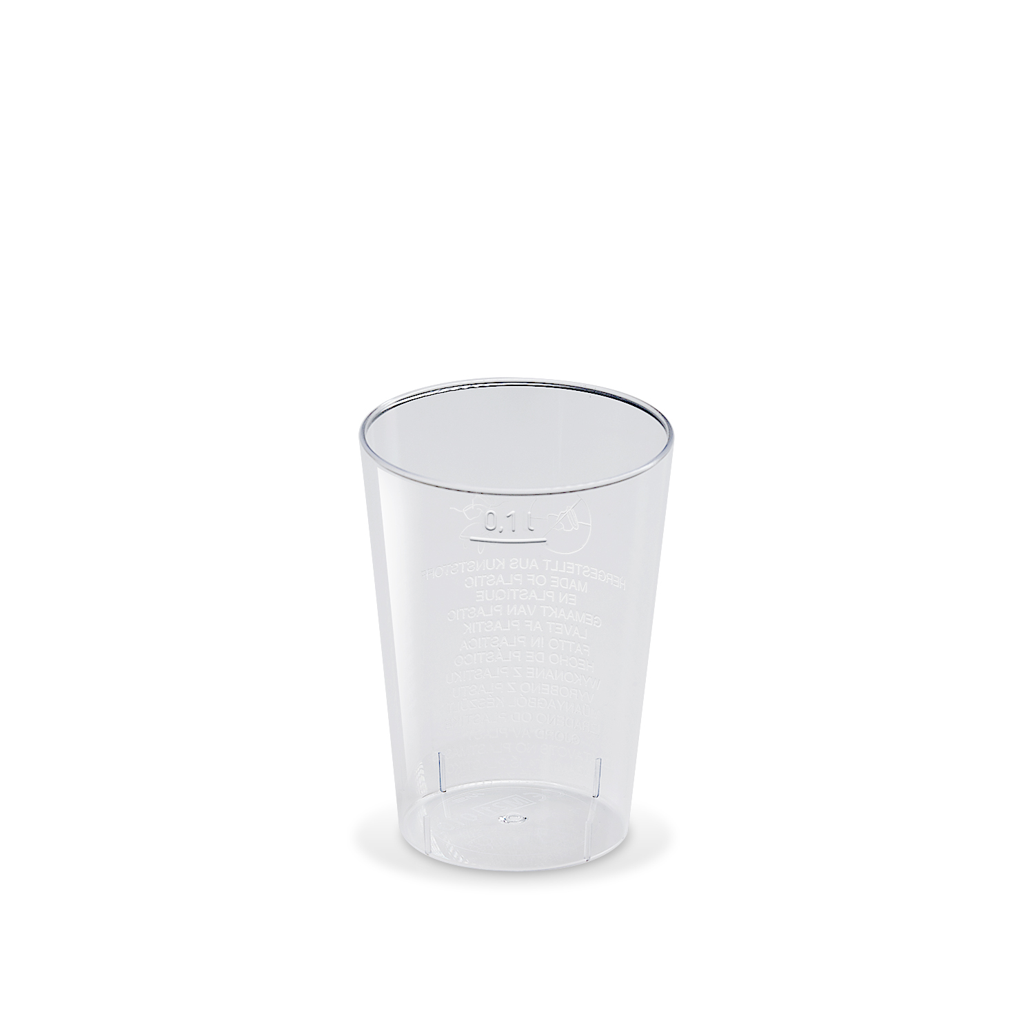 Trinkglas PS klar Ø 55 mm 0,1 l, Packung mit 40 Stück