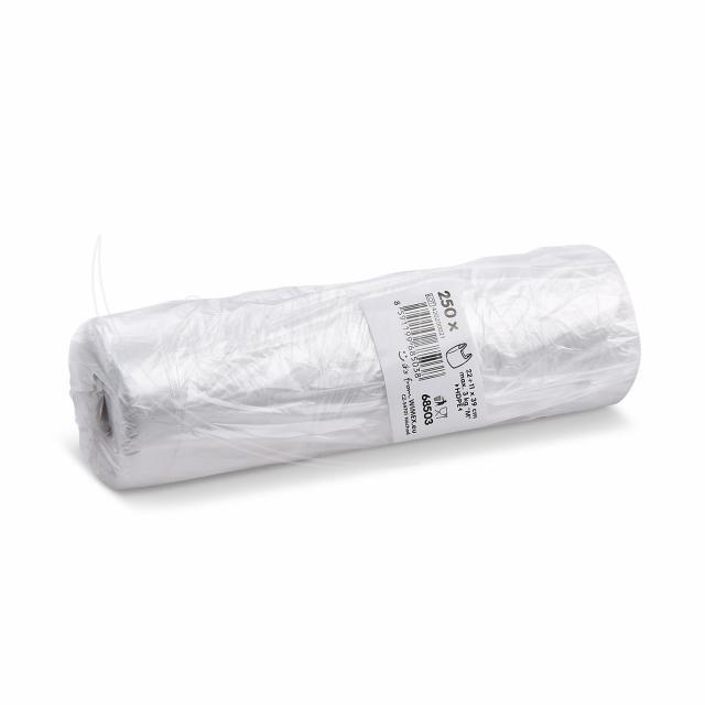 Knotenbeutel HDPE transparent 22+11 x 39 cm, Packung mit 250 Stück