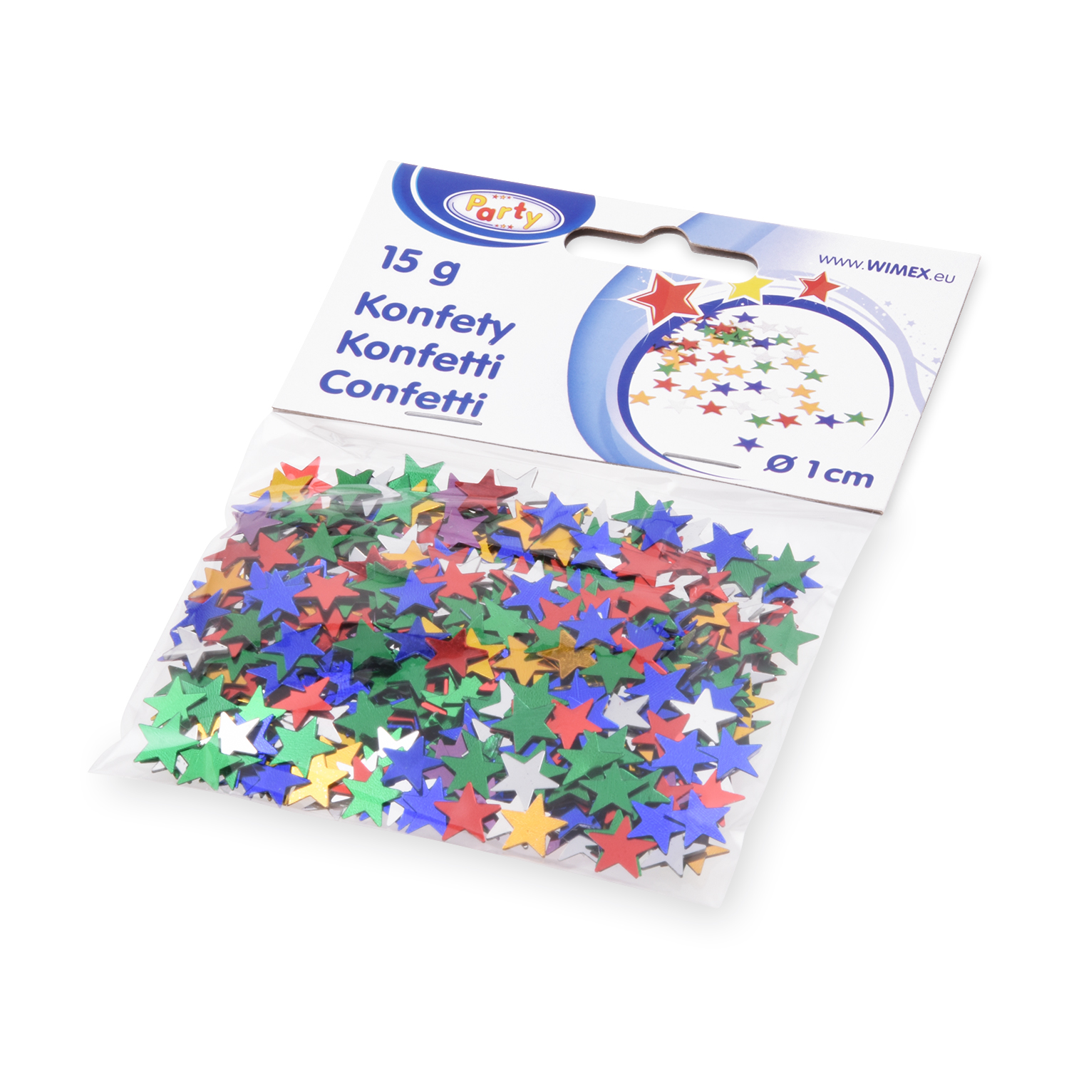 Metallic-Konfetti PET Sterne bunt gemischt Ø 10 mm, Packung mit 15 g