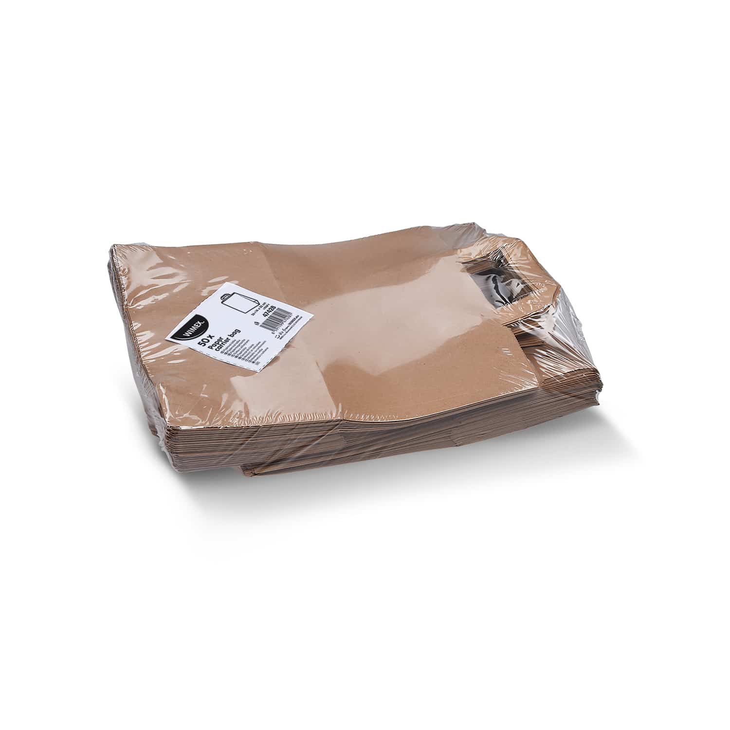 Papiertragetasche braun 26+14 x 32 cm, Packung mit 50 Stück