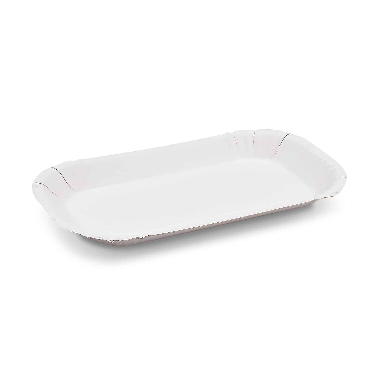 Pappschale FSC Mix weiss, eckig, fettdicht, 23 x 15 x 2 cm, Packung mit 100 Stück