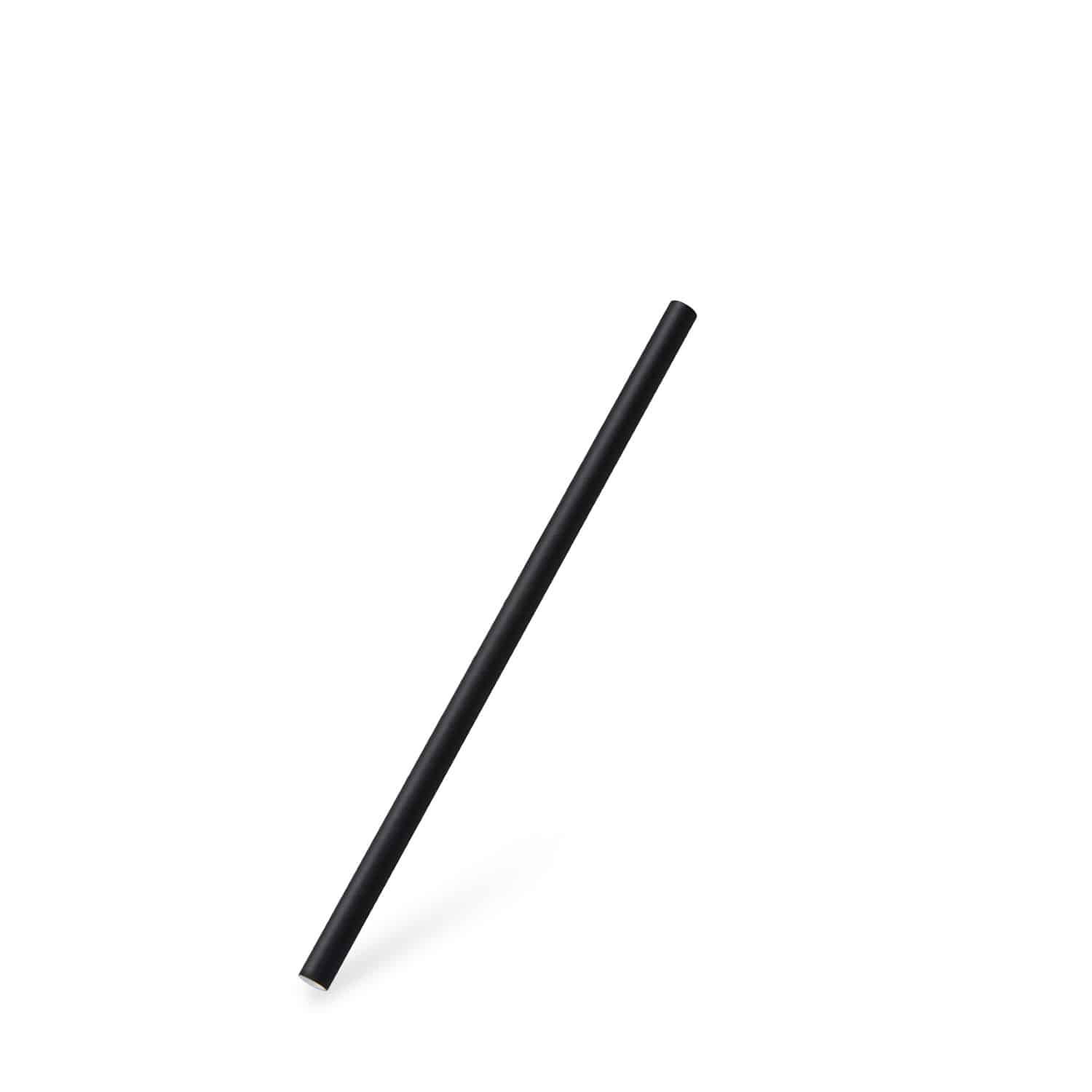 Papiertrinkhalm schwarz JUMBO Ø 8 mm x 20 cm, Packung mit 100 Stück