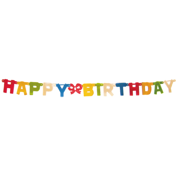 Girlande PAP/ALU "HAPPY BIRTHDAY" 11 cm x 1,5 m, Packung mit 1 Stück