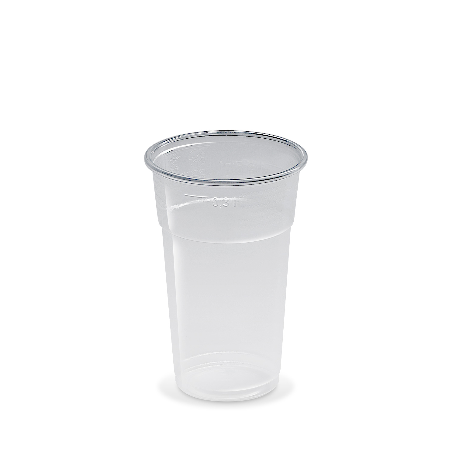 Trinkbecher PP klar Ø 78 mm 0,3 l, Packung mit 50 Stück