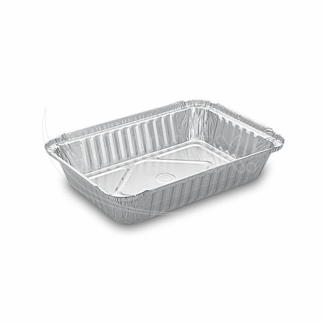 Alu-Schale eckig 220 x 155 x 40 mm, 820 ml, Packung mit 100 Stück