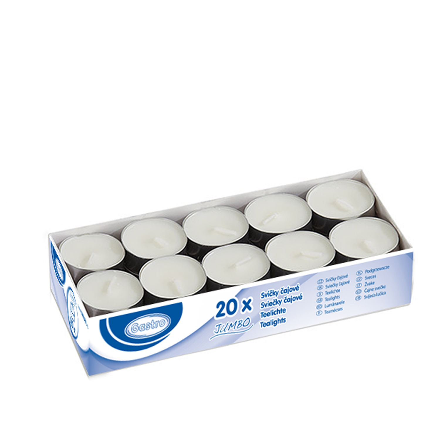 Teelicht Wachs JUMBO Ø 58 x 20 mm, Packung mit 20 Stück, ca. 10 Std.