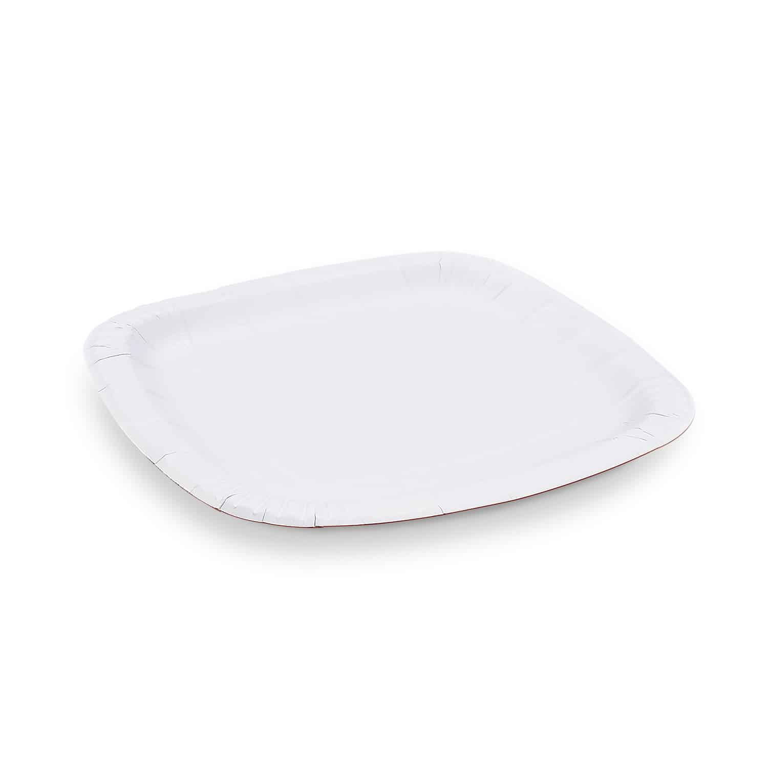 Pappteller quadratisch FSC Mix weiss 24 x 24 cm, Packung mit 100 Stück