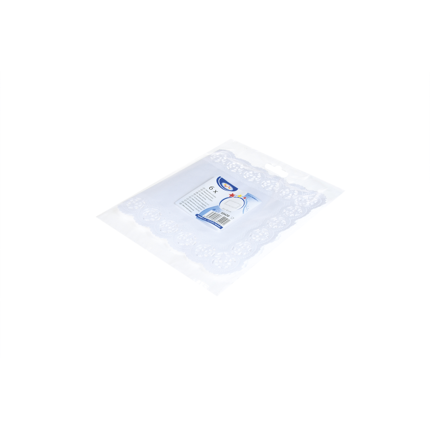 Deko-Tortenspitze aus PAP weiss 40 x 20 cm, Packung mit 6 Stück