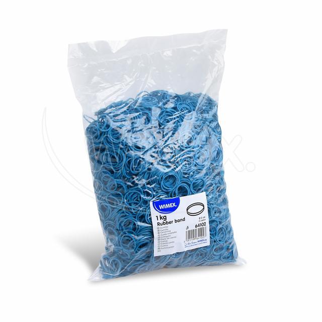 Gummiringe aus Gummi blau, 1 mm, Ø 2 cm, Packung 1 kg