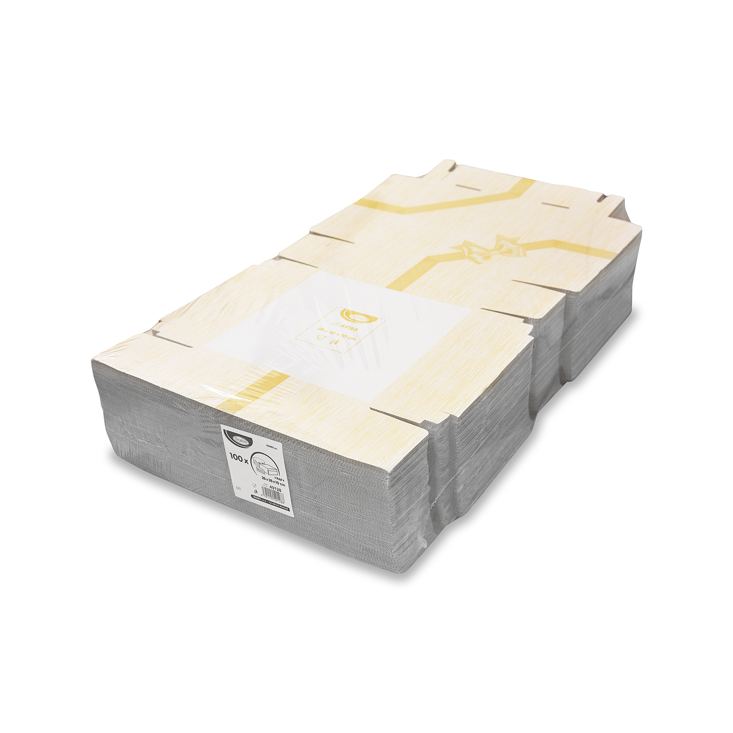 Tortenkarton aus PAP, weiss bedruckt, 28 x 28 x 10 cm, Packung mit 100 Stück