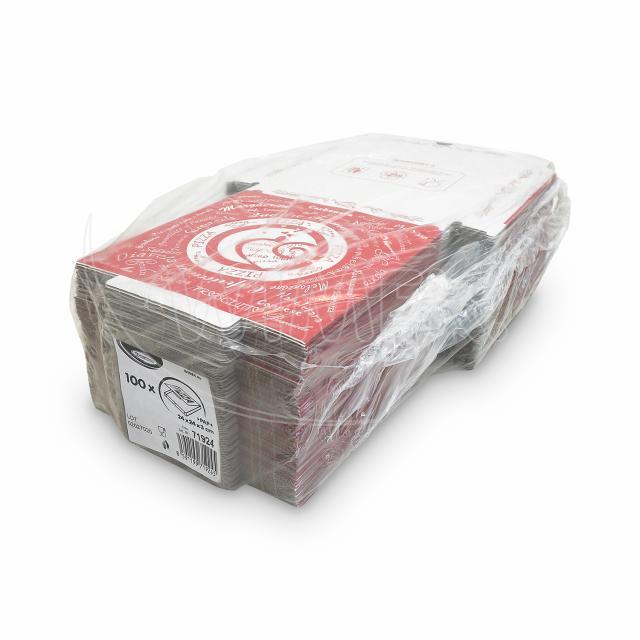 Pizzakarton PAP weiss bedruckt 24 x 24 x 3 cm, Packung mit 100 Stück