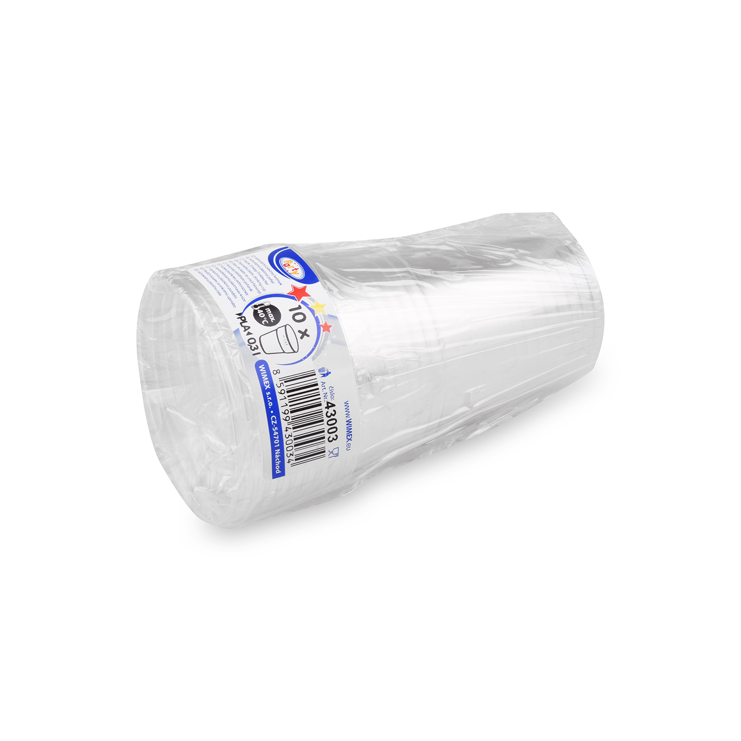 Trinkbecher PLA klar Ø 84 mm 0,3 l, Packung mit 10 Stück
