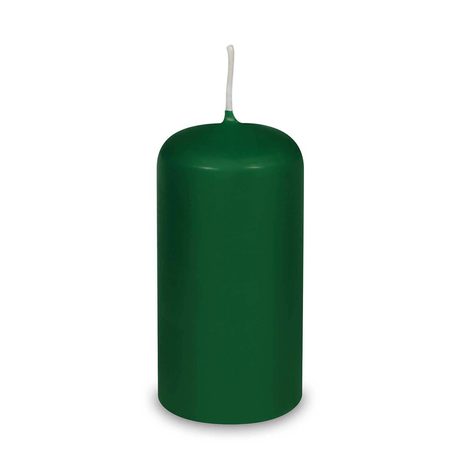 Stumpenkerze aus Wachs dunkelgrün Ø 60 x 120 mm, Packung mit 1 Stück
