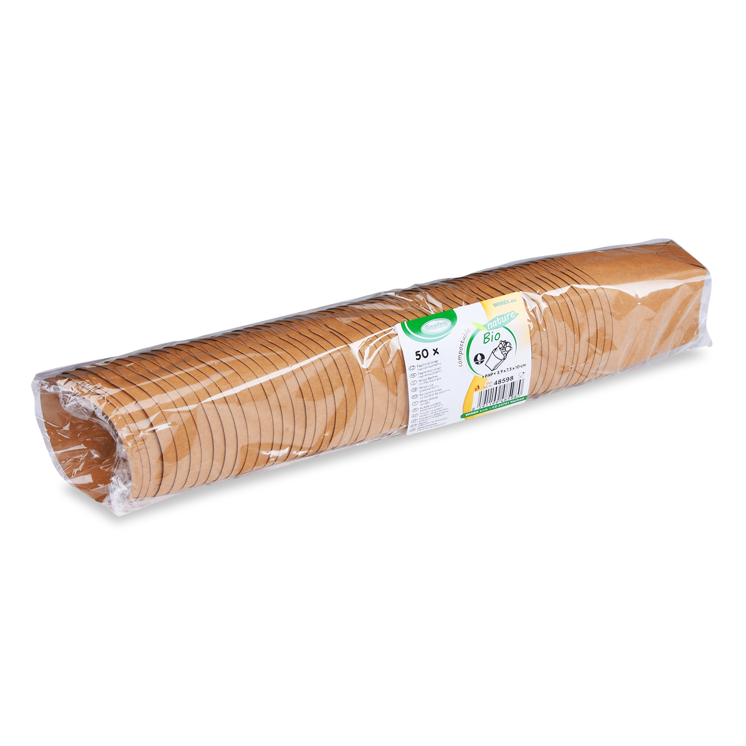 Wrap-Becher Papier FSC Mix fettdicht kraft 75 x 39 x 100 mm, Packung mit 50 Stück