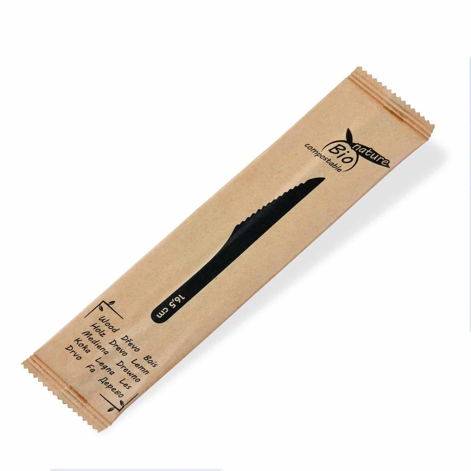 Holzmesser 16,5 cm, einzeln verpackt, Packung mit 100 Stück