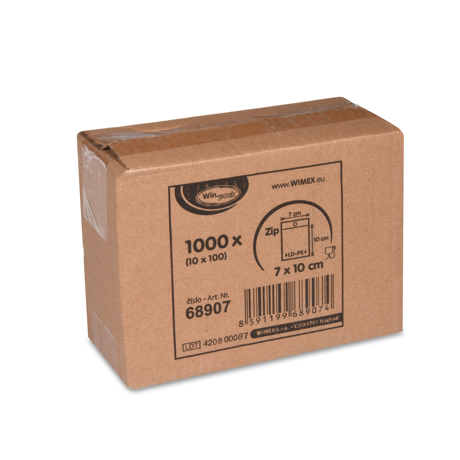 Schnellverschlussbeutel LDPE klar 7 x 10 cm, 1000 Stück Packung