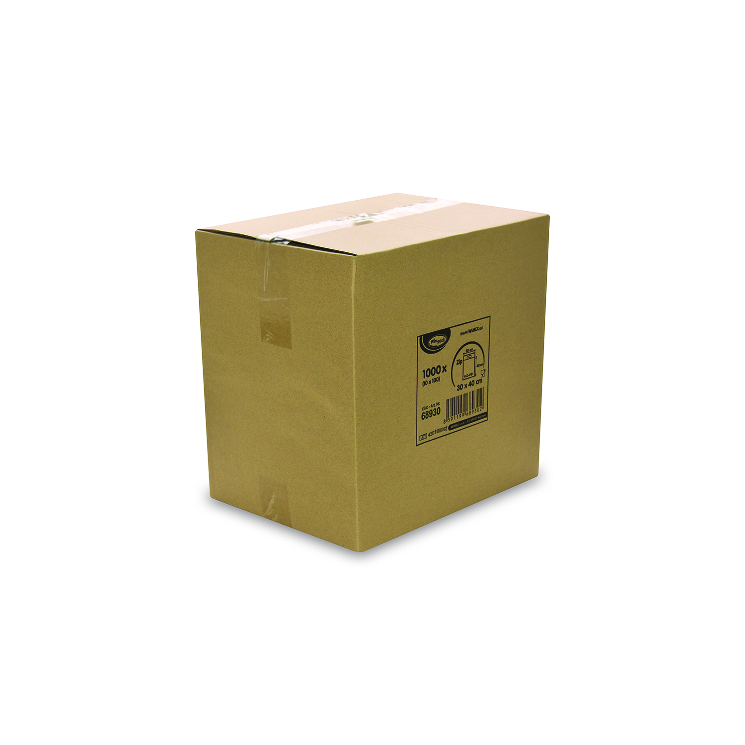 Schnellverschlussbeutel LDPE transparent 30 x 40 cm, Packung mit 1000 Stück