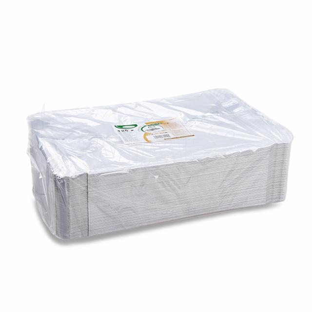 Pappteller aus PAP-Recycling weiss 23 x 33 cm, Packung mit 125 Stück