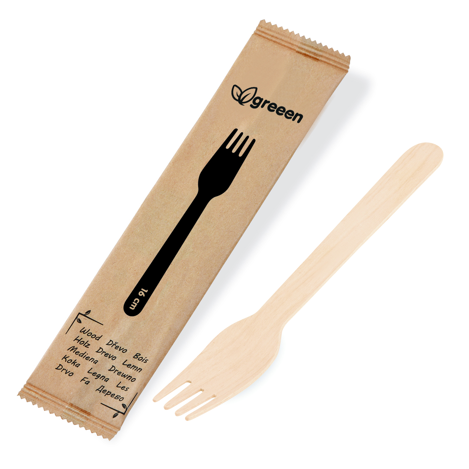 Gabel (aus Holz) 16cm einzeln verpackt Gabel (aus Holz) 16cm einzeln verpackt