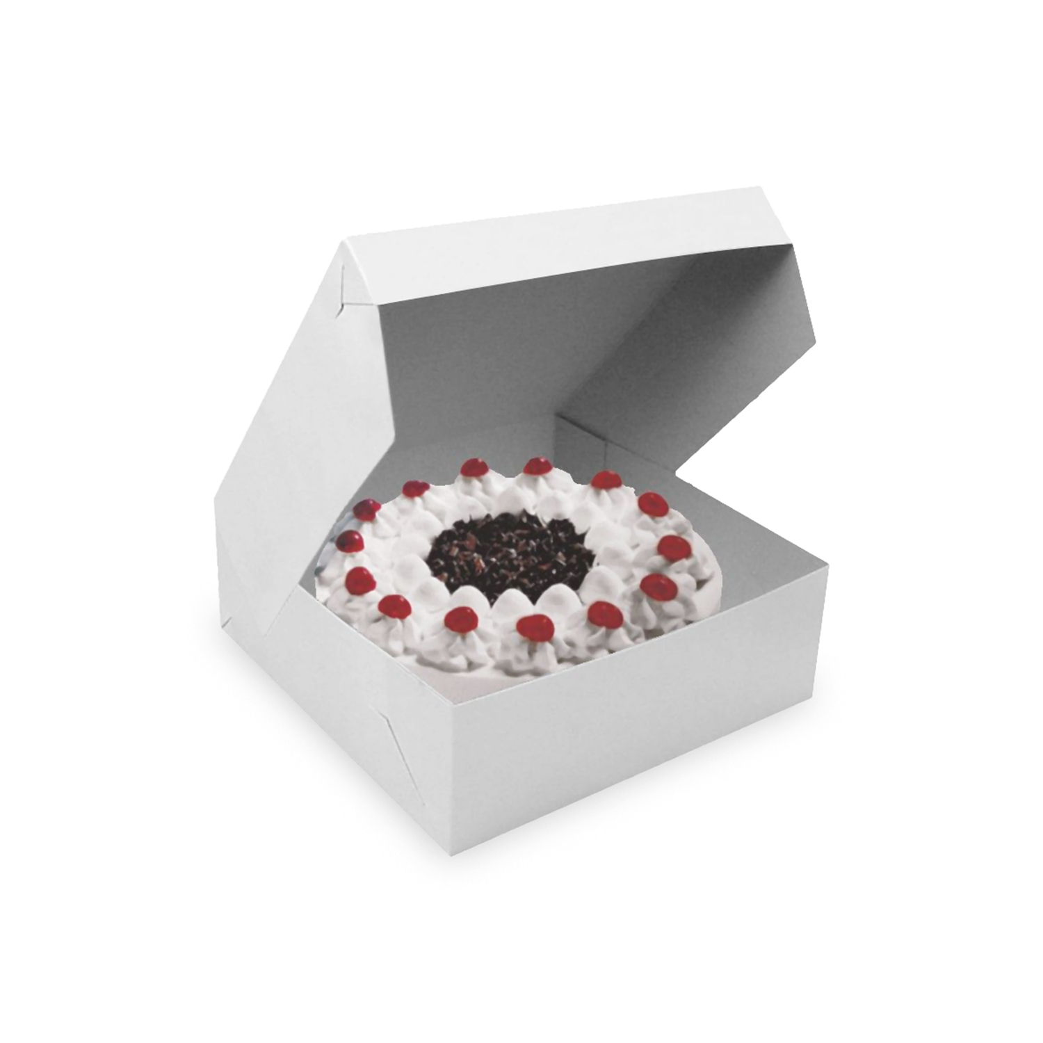 Tortenkarton PAP-Recy weiss 20 x 20 x 10 cm, Packung mit 50 Stück
