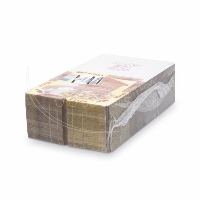 Pizzakarton aus Mikrowellpappe weiss bedruckt 26 x 26 x 3 cm, Packung mit 100 Stück