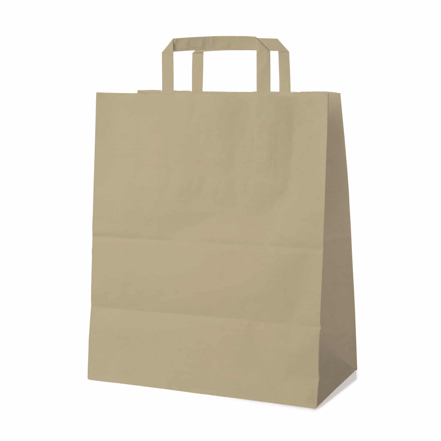 Papiertragetasche braun 32+16 x 39 cm, Packung mit 50 Stück
