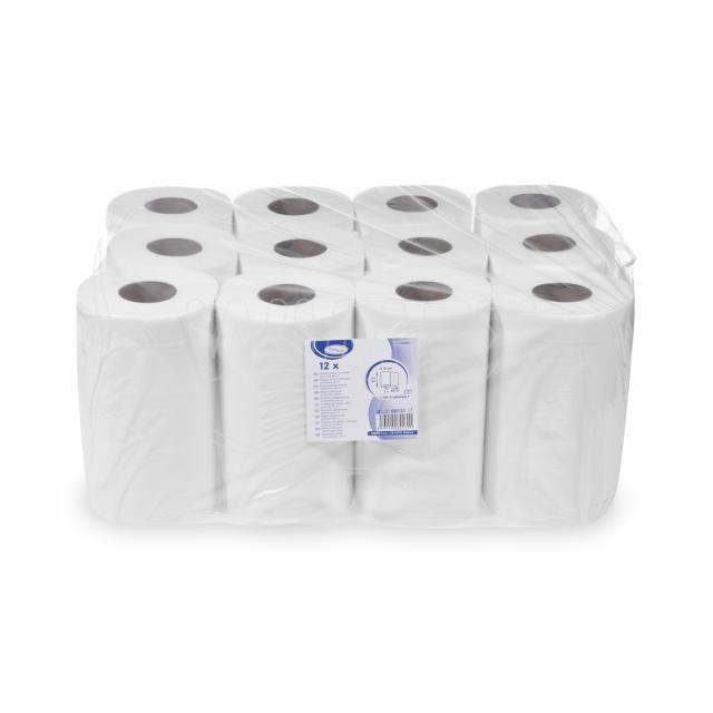 Putztuchrolle Papier FSC Mix weiss Ø 12 cm 20 cm x 60 m, Packung mit 12 Rollen