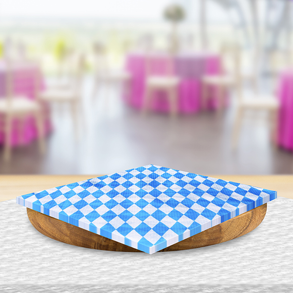 Serviette PAP FSC Mix 33 x 33 cm blau Karo, Packung mit 100 Stück