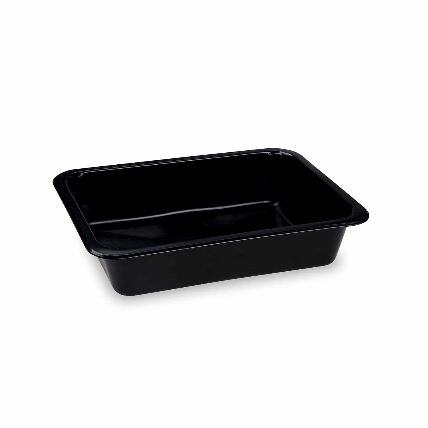 Menüschale PP 1270 ml schwarz, ungeteilt, Packung mit 20 Stück