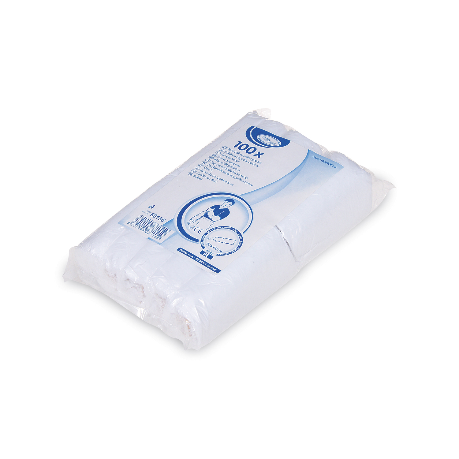 Ärmelschoner PE weiss Ø 13 x 40 cm, Packung mit 100 Stück