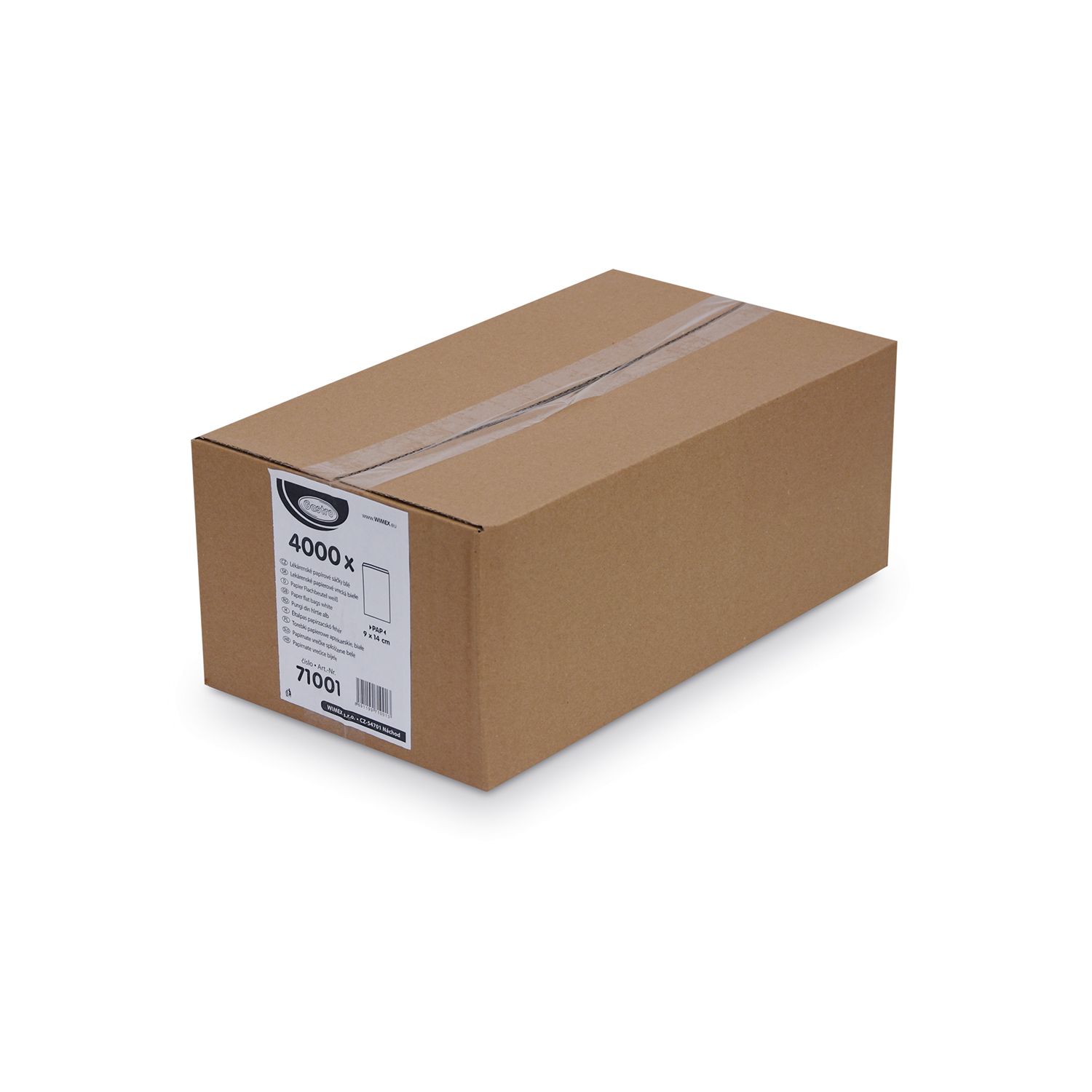 Papier Flachbeutel weiss 9 x 14 cm, Packung mit 4000 Stück