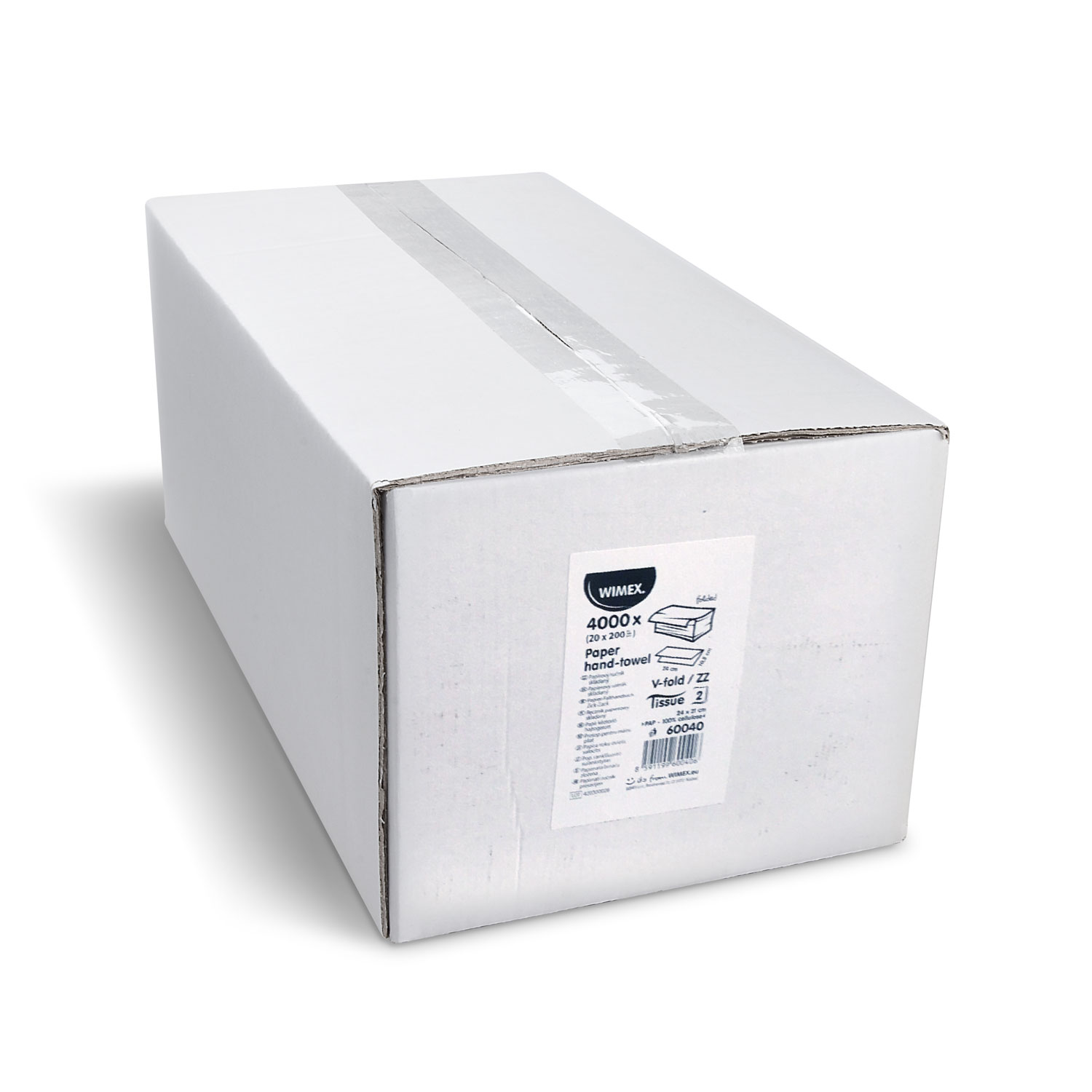 Papier-Falthandtuch FSC Mix Zick-Zack V-Falz 2-lagig weiss 23 x 21 cm, Packung mit 4000 Stück