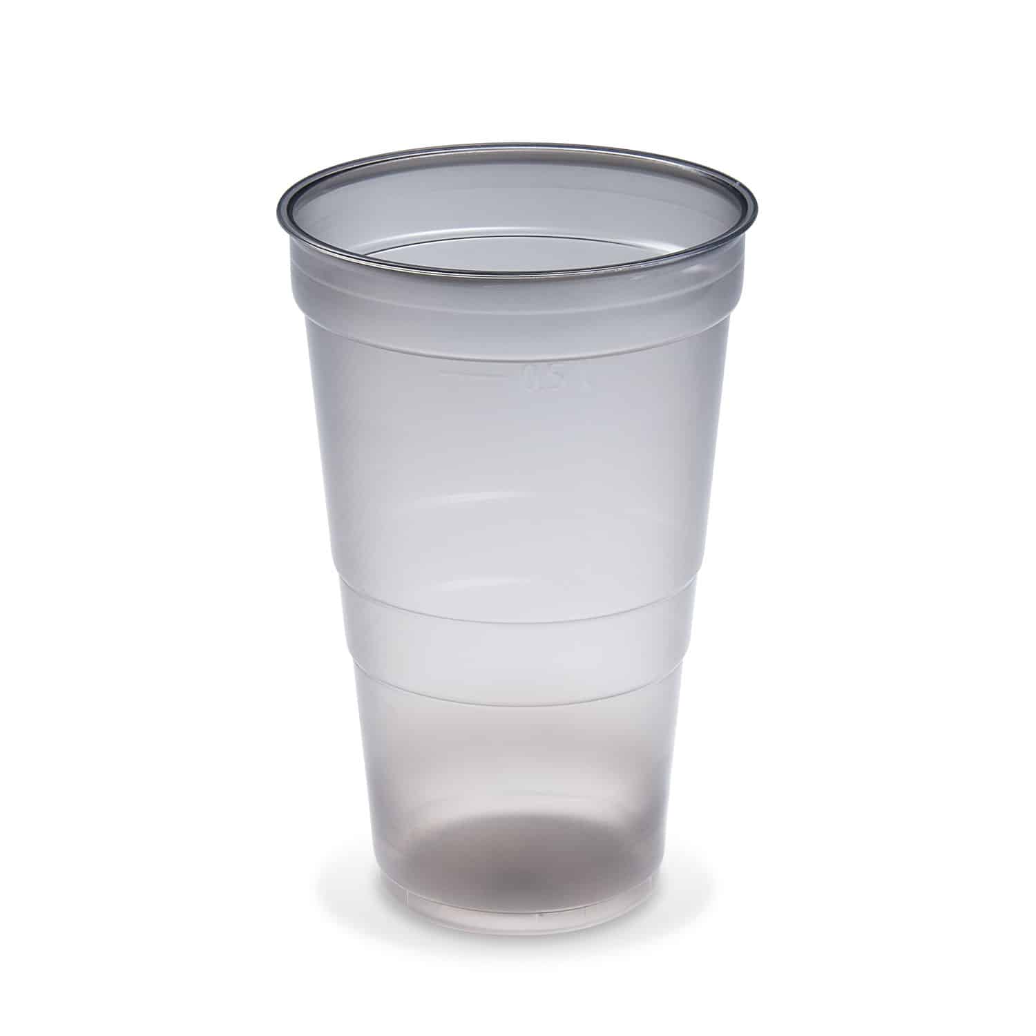 Mehrwegbecher aus PP Ø 95 mm 0,5 l rauchgrau-transparent, Packung mit 25 Stück
