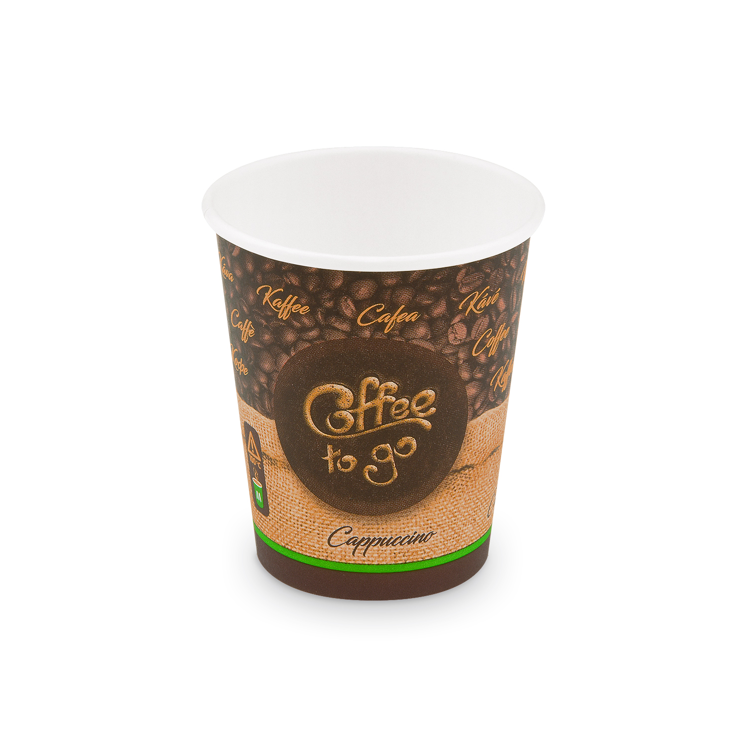 Pappbecher "Coffee to go" Ø80mm 280ml `M: 0,2L/8oz`