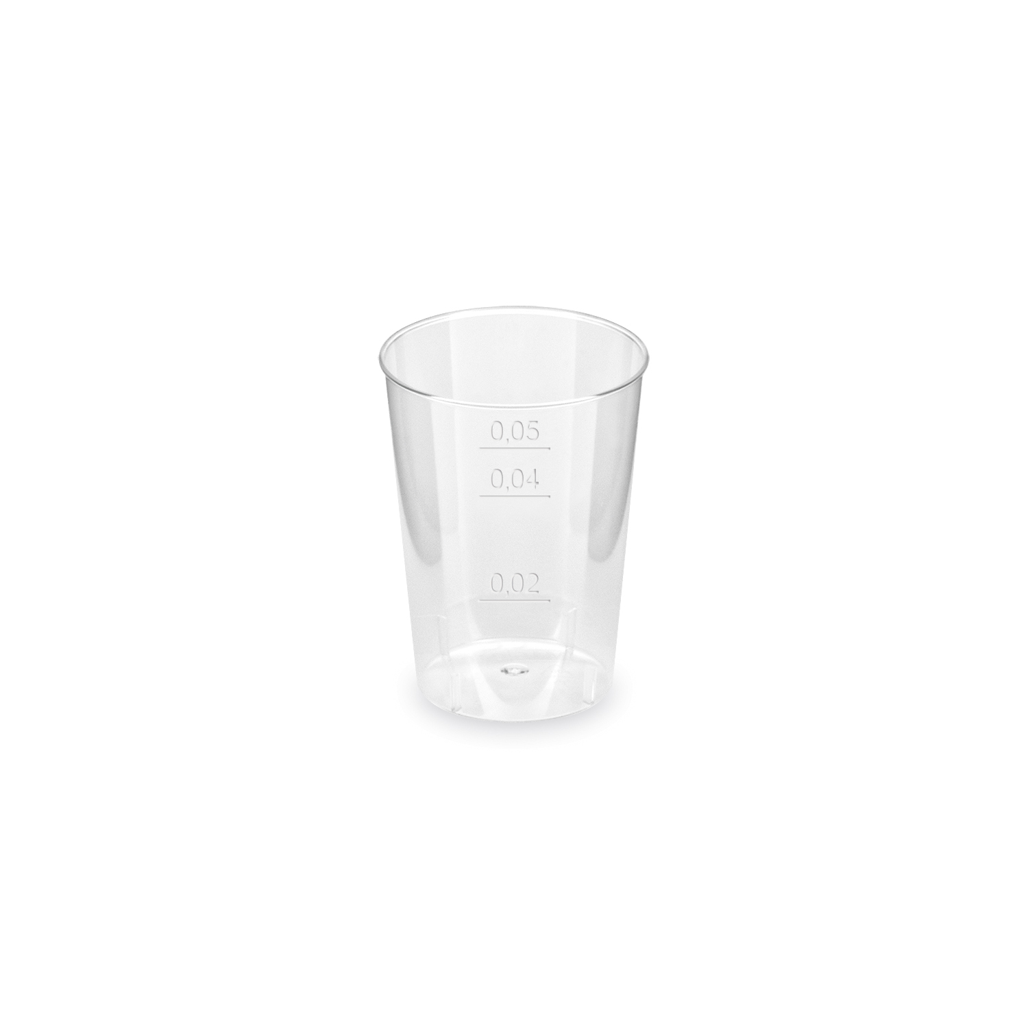 Schnapsglas aus PS klar, Ø 44 mm, 2/4/5 cl, Packung mit 40 Stück