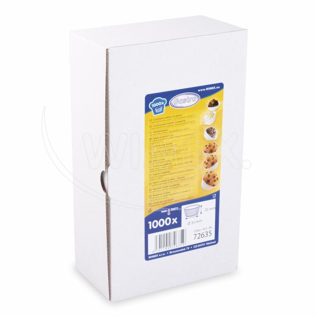 Gebäckkapsel aus PAP weiss Ø 35 x 20 mm, Packung mit 1000 Stück
