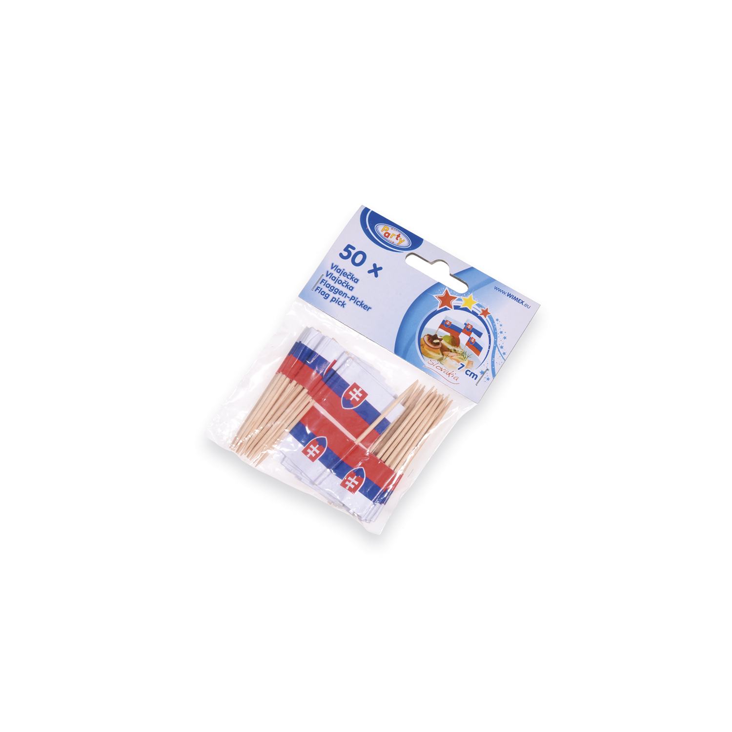Flaggen-Picker aus Holz FSC 100% / PAP, 7 cm, Packung mit 50 Stück