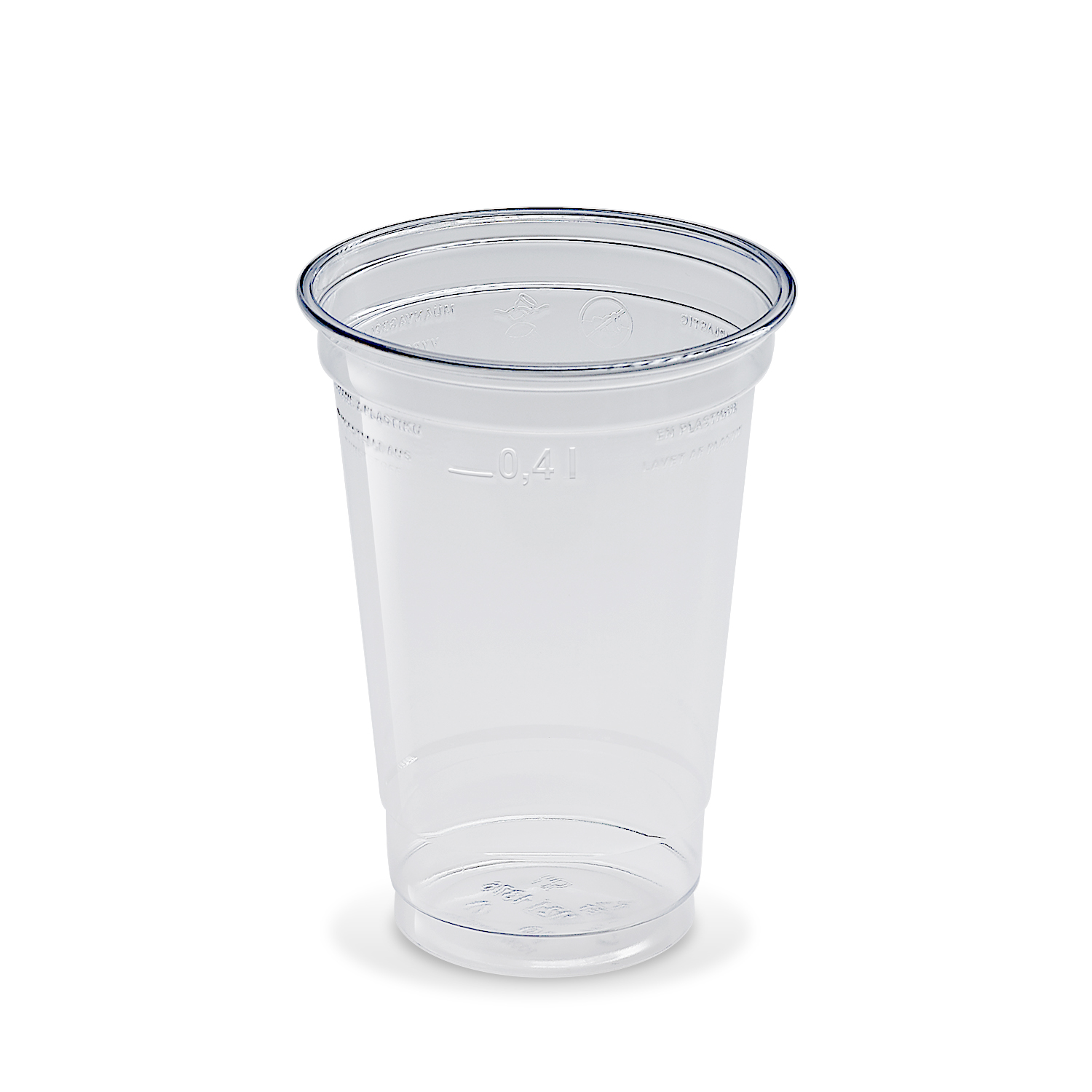 Becher rPET glasklar 0,4 l Ø 95 mm, Packung mit 50 Stück