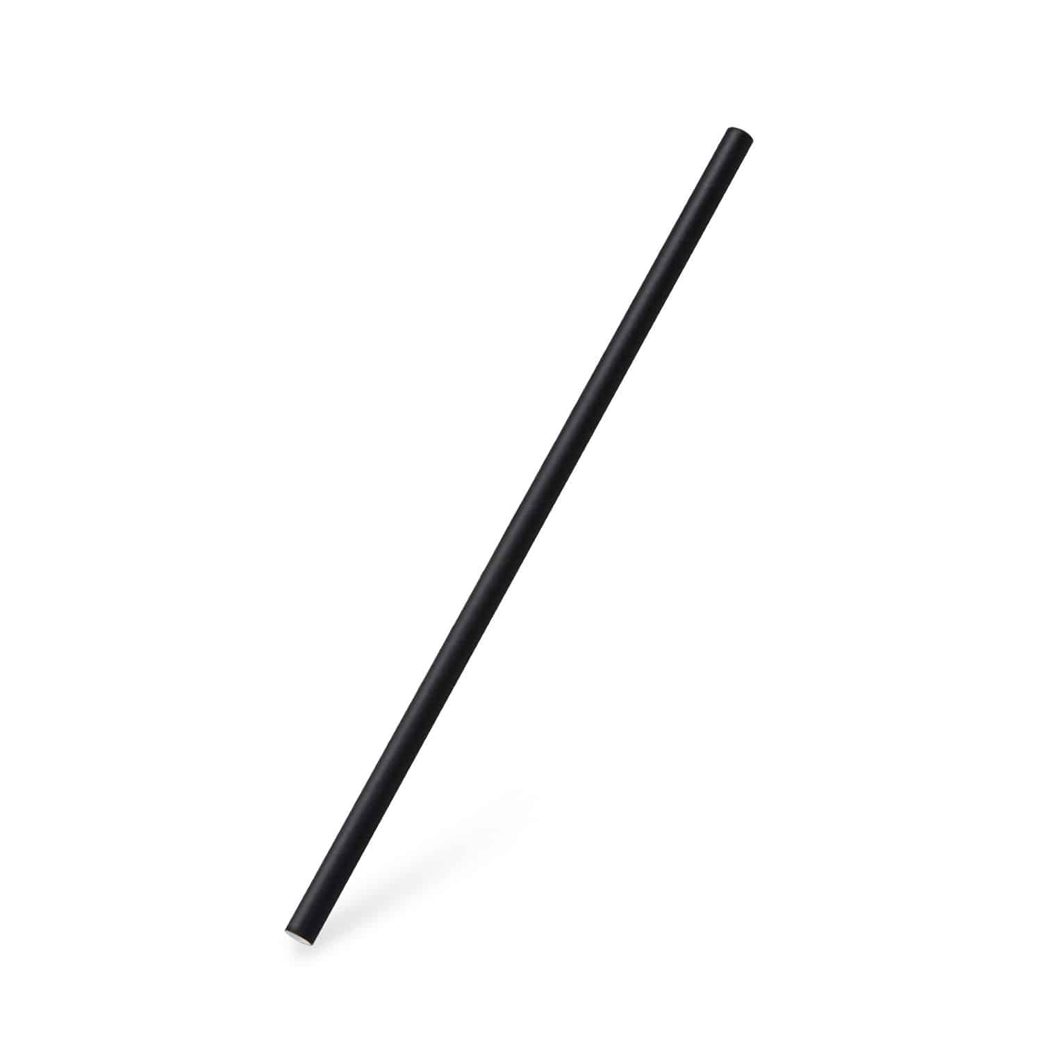 Papiertrinkhalm schwarz JUMBO Ø 8 mm x 25 cm, Packung mit 100 Stück