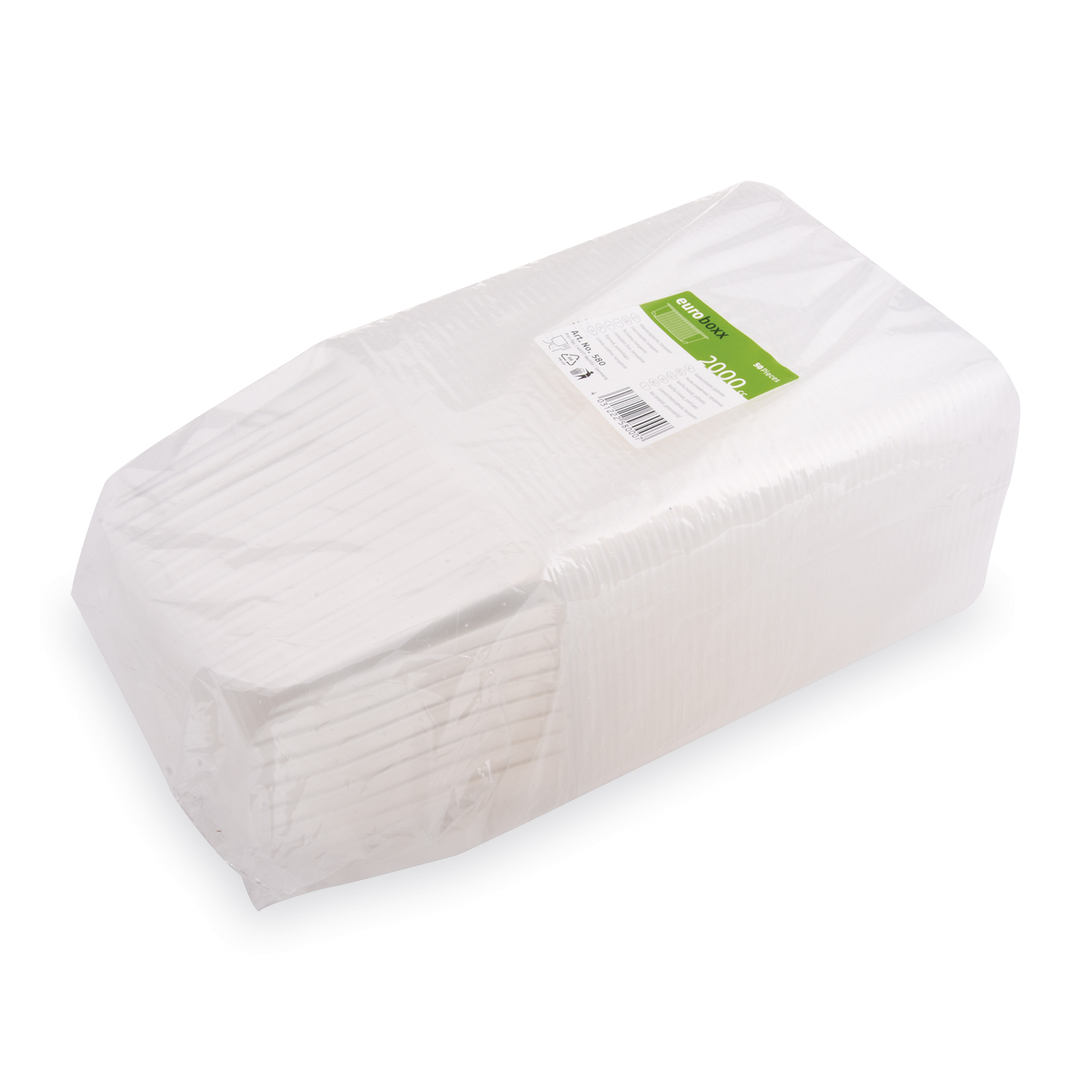 Rechteckschale PP klar 2000 ml 186 x 133 x 125 mm, Packung à 50 Stück