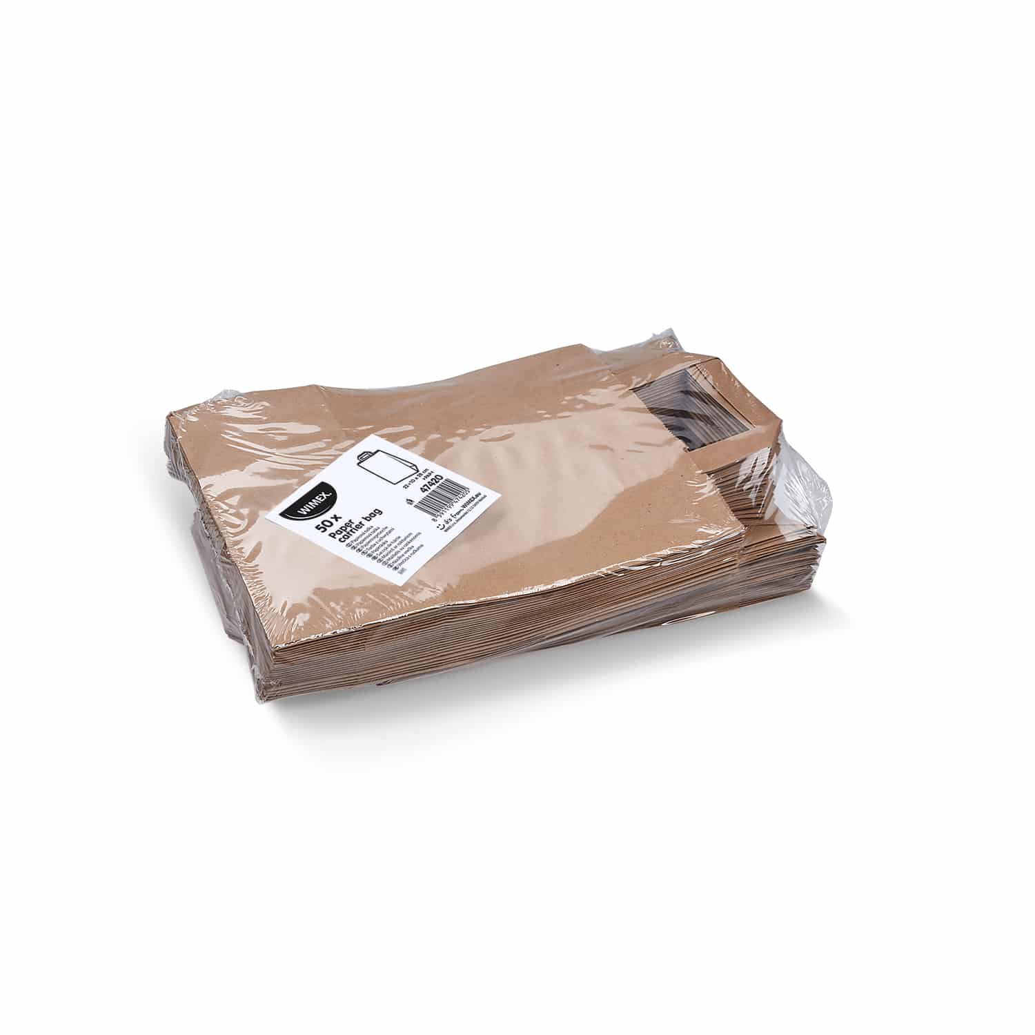 Papiertragetasche braun 22+10 x 28 cm, Packung mit 50 Stück
