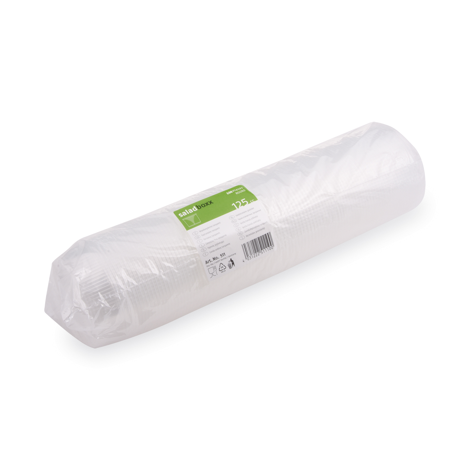 Rundbecher aus PP klar Ø 101 x 31 mm, 125 ml, Packung à 100 Stück