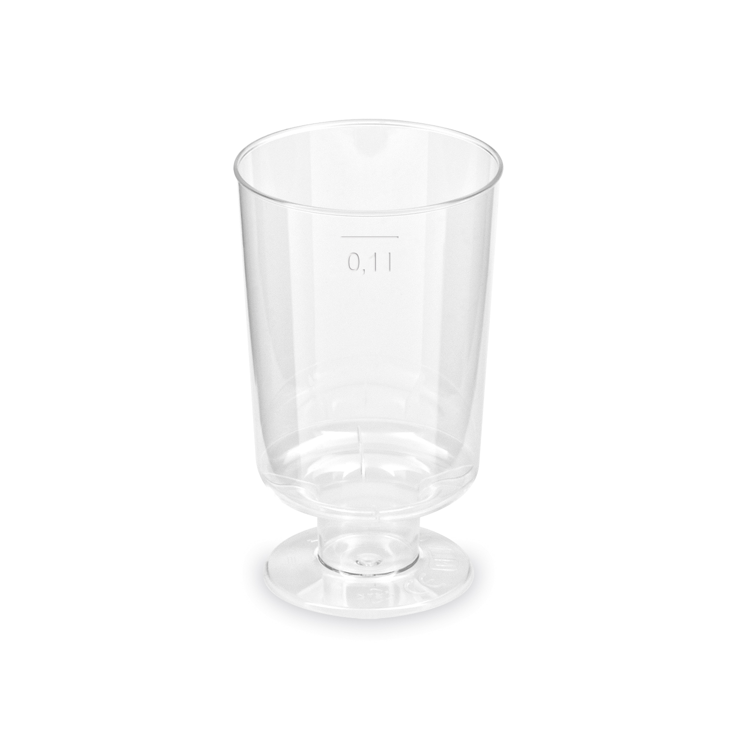 Trinkglas (PS) mit Fuß Ø51mm 0,1L Trinkglas (PS) mit Fuß Ø51mm 0,1L